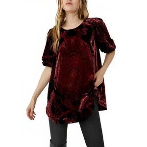 Free people Maye velvet puff sleeve tunic